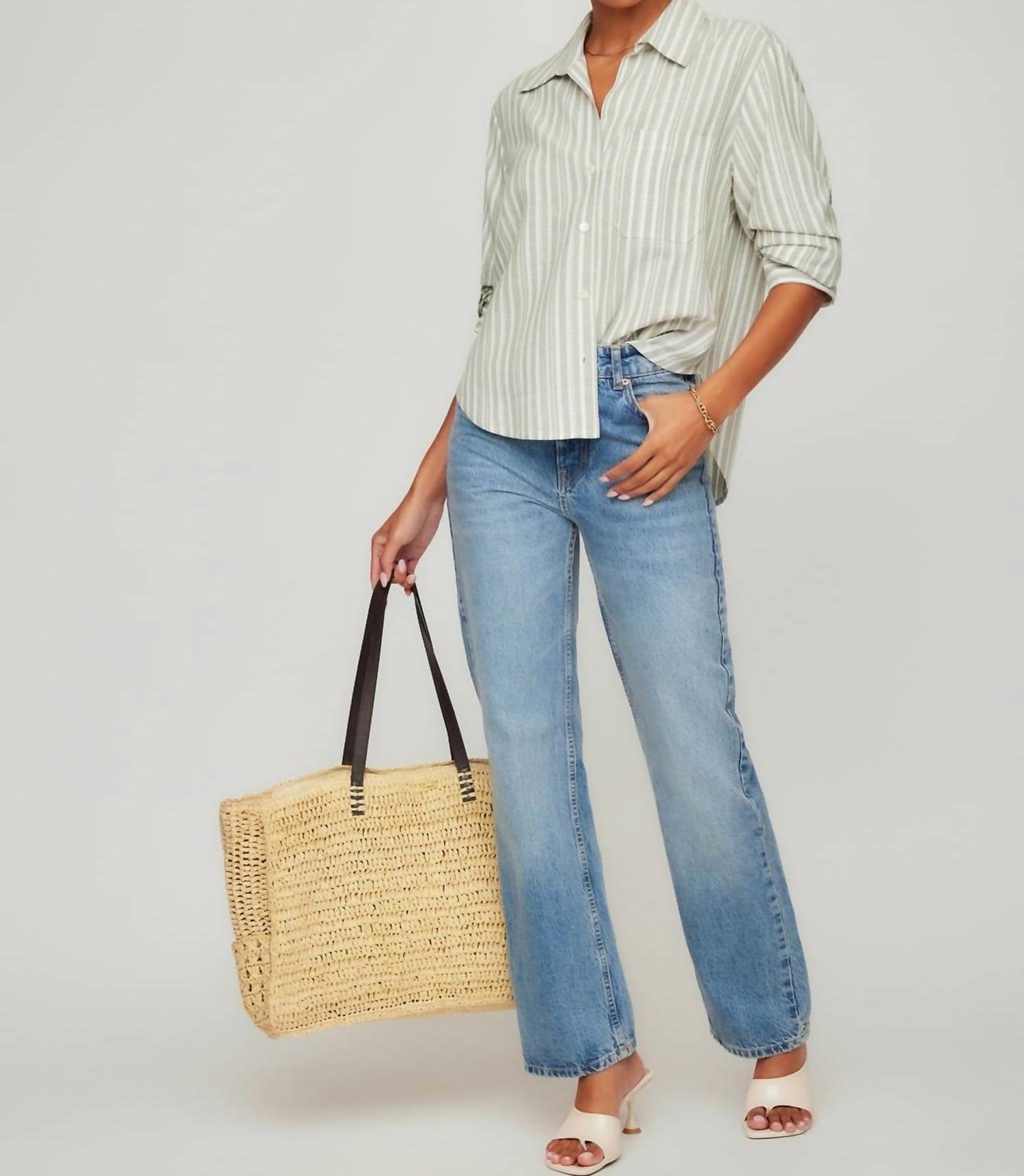 Fifteen Twenty - Leighton Ruched Sleeve Shirt