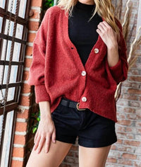 7Th Ray - Drop Shoulder Long Sleeve Button Down Cardigan