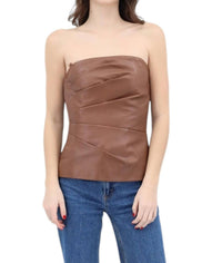 Iris Setlakwe - Leather Bustier Top