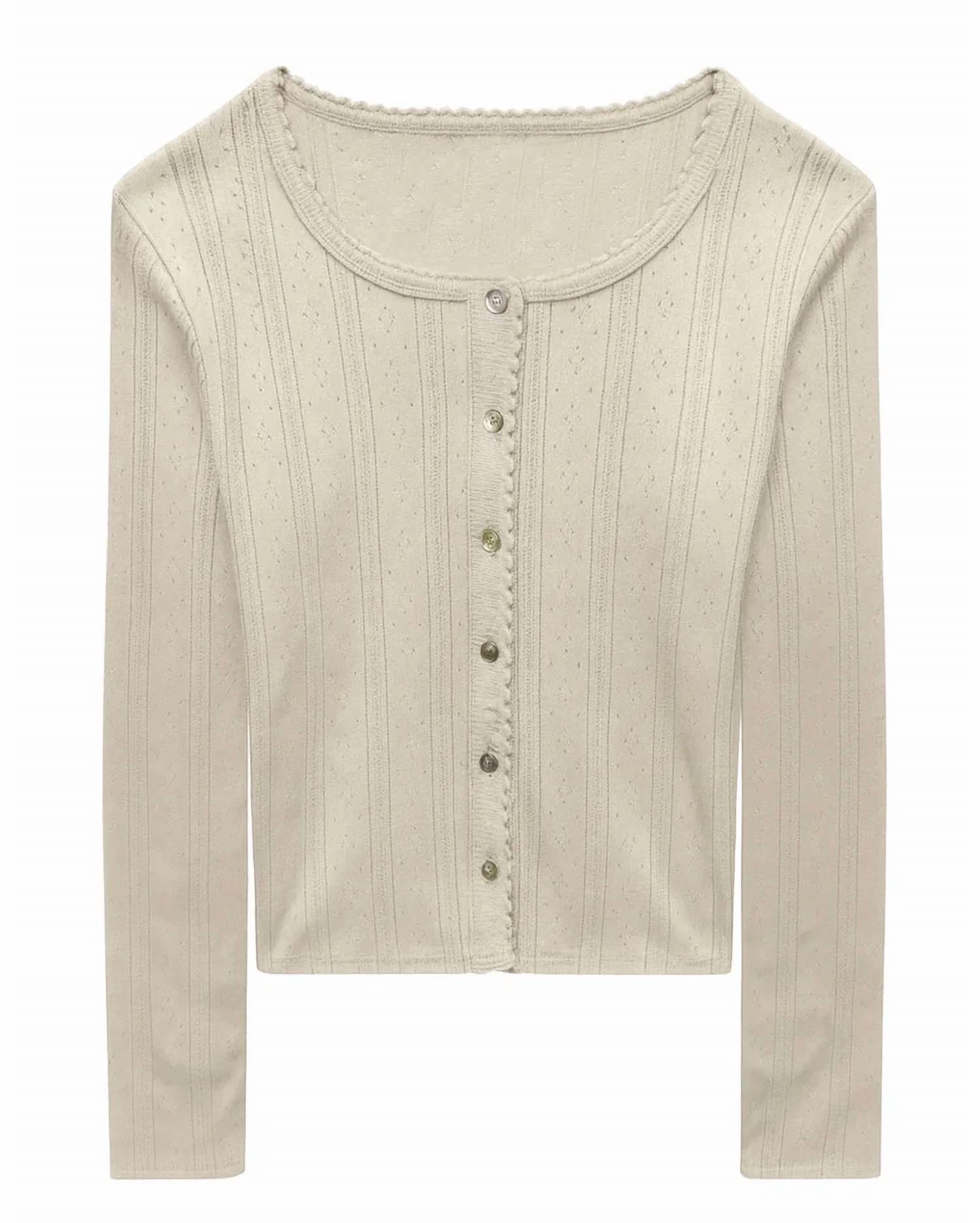 Katie J Nyc - Girls Marina Button Down Pointelle Top