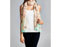 La Soul - Women's Birds In Branches Printed Lightweight Scarf Wrap