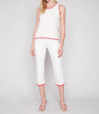 Charlie B - Crewneck Knitted Contrast Tank Top