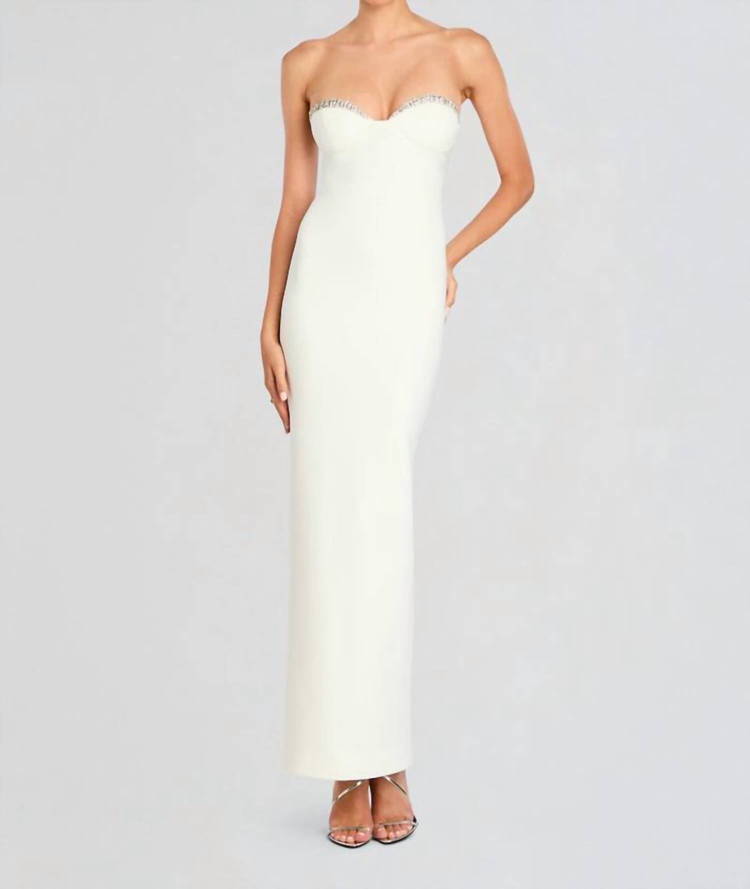 RETROFETE Embellished Jessalyn Dress in white silver - women's dress