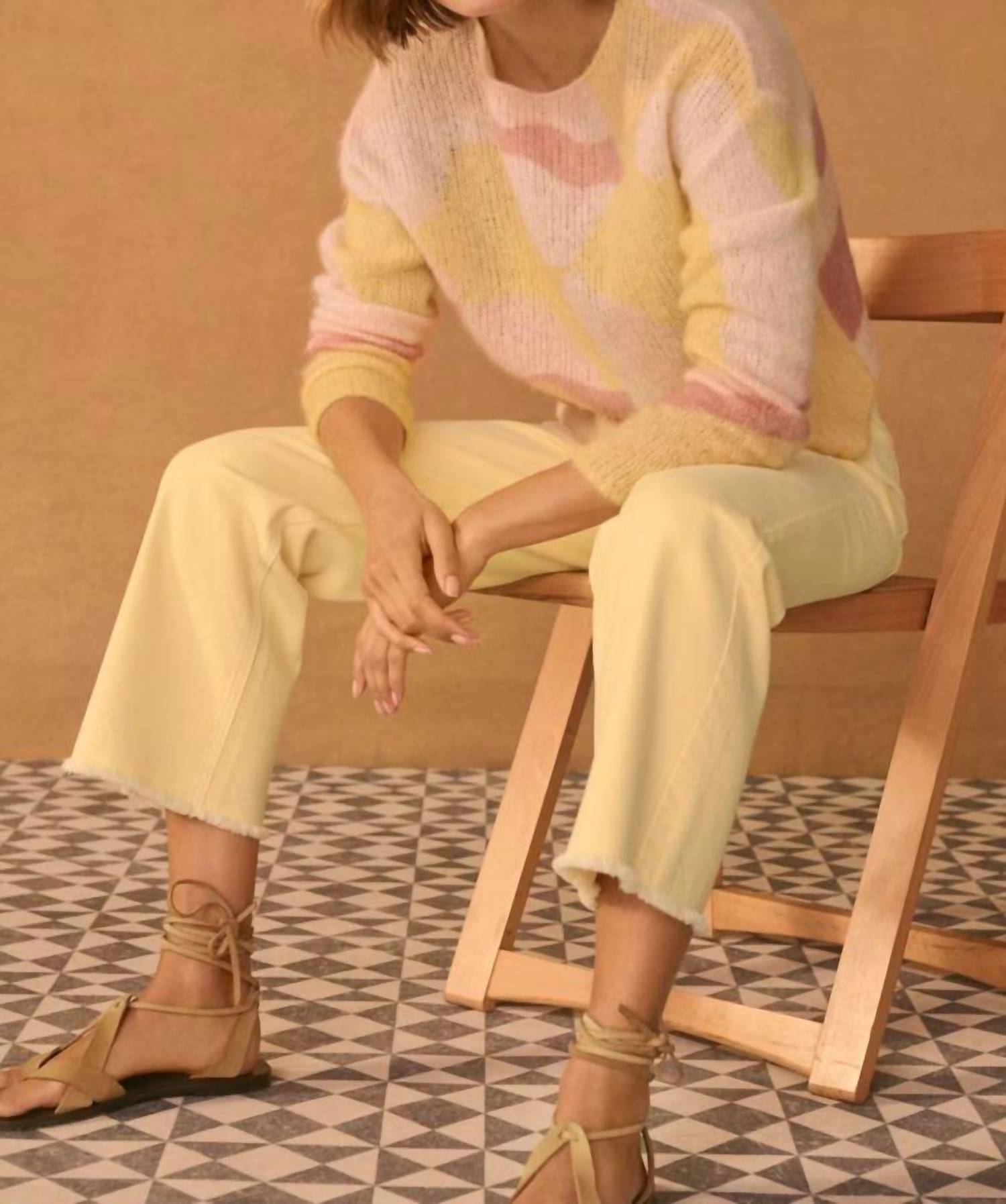 Another Love Teva Sweater in pastel peaches mix - women's sweater - detail view