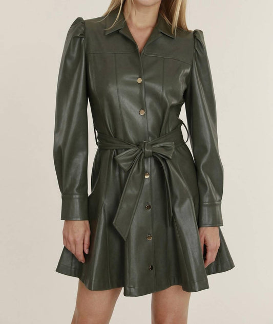 VEGAN BELTED DRESS