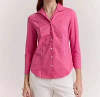 Hinson Wu - Donna 3/4 Sleeve Wing Collar Shirt