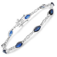 Diana M Jewels Women's Marquise Natural Sapphire Bracelet (5.58 Ct) - Elegant in 14k white gold - women's jewelry