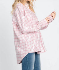 Geegee - Pretty In Plaid Sequin Button Down
