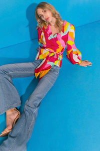 Flying Tomato - Shiny Penny Wrap Top