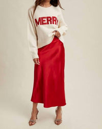 Wishlist - Basic Satin Midi Skirt