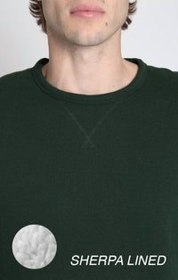 Jachs New York - Kent Recycled Jacquard Sherpa Lined Crewneck Sweater