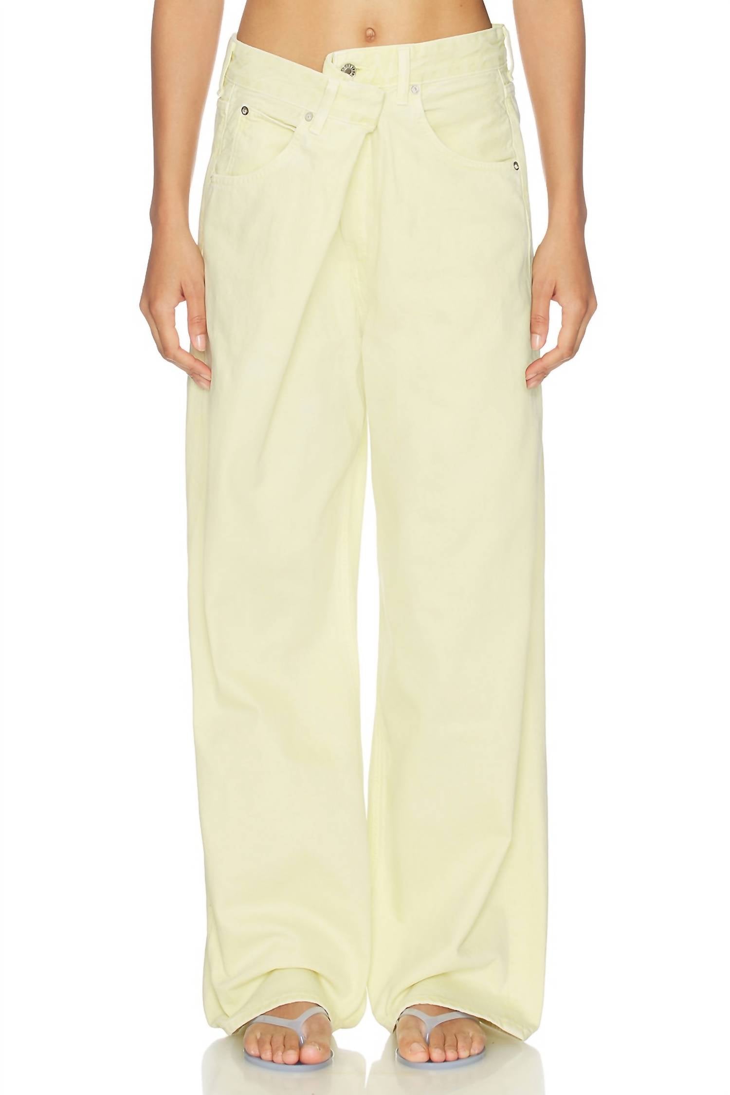 AGOLDE Vana Fold Jean in lemon zest - women's jeans