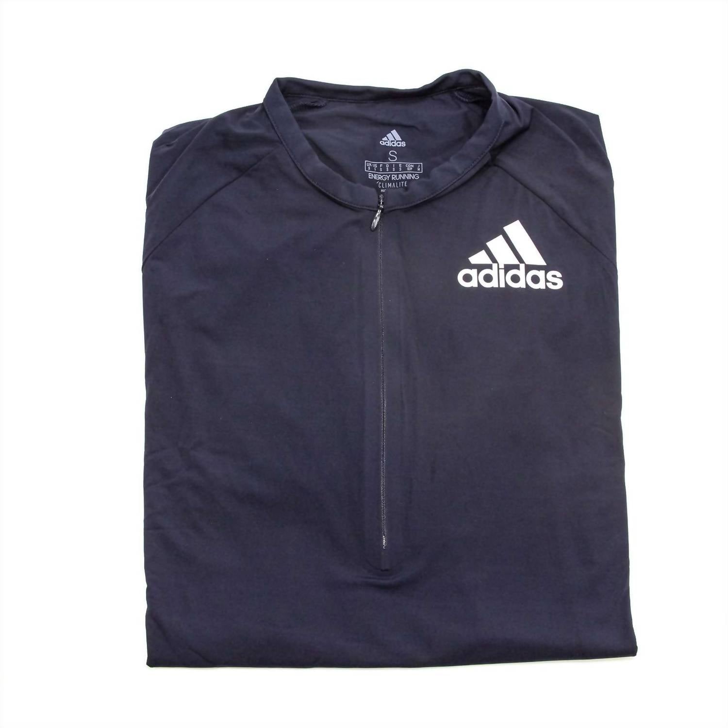 adidas Men Half Zip Long Sleeve Tee in legend ink - men's long sleeve top
