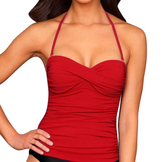 Kallure - Twist Front Bandeau Tankini Top