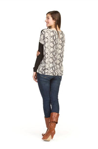Papillon - Snake Print Georgette Detail Sweater