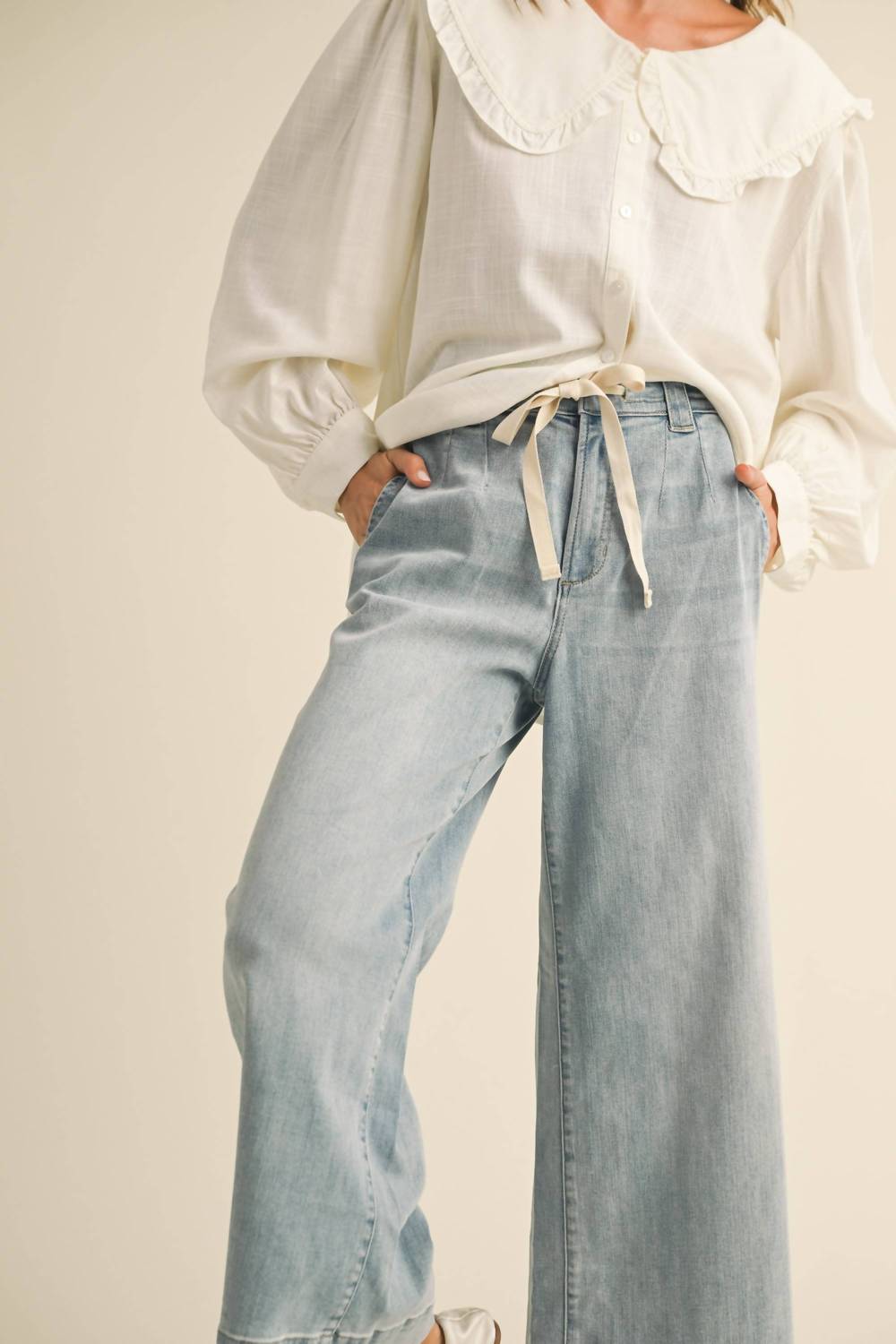 Miou Muse - Cindy Washed Denim Pants