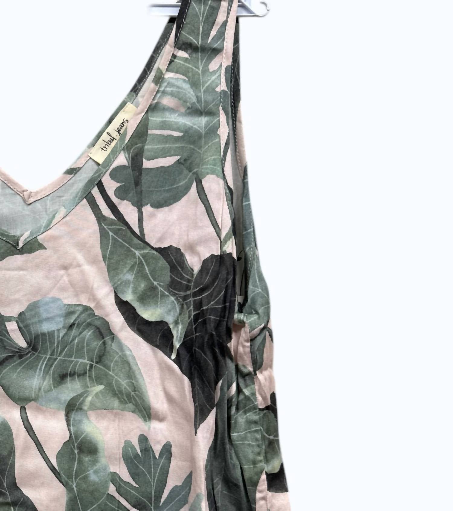 TRIBAL Women's Jungle Top in green - women's tank top - detail view