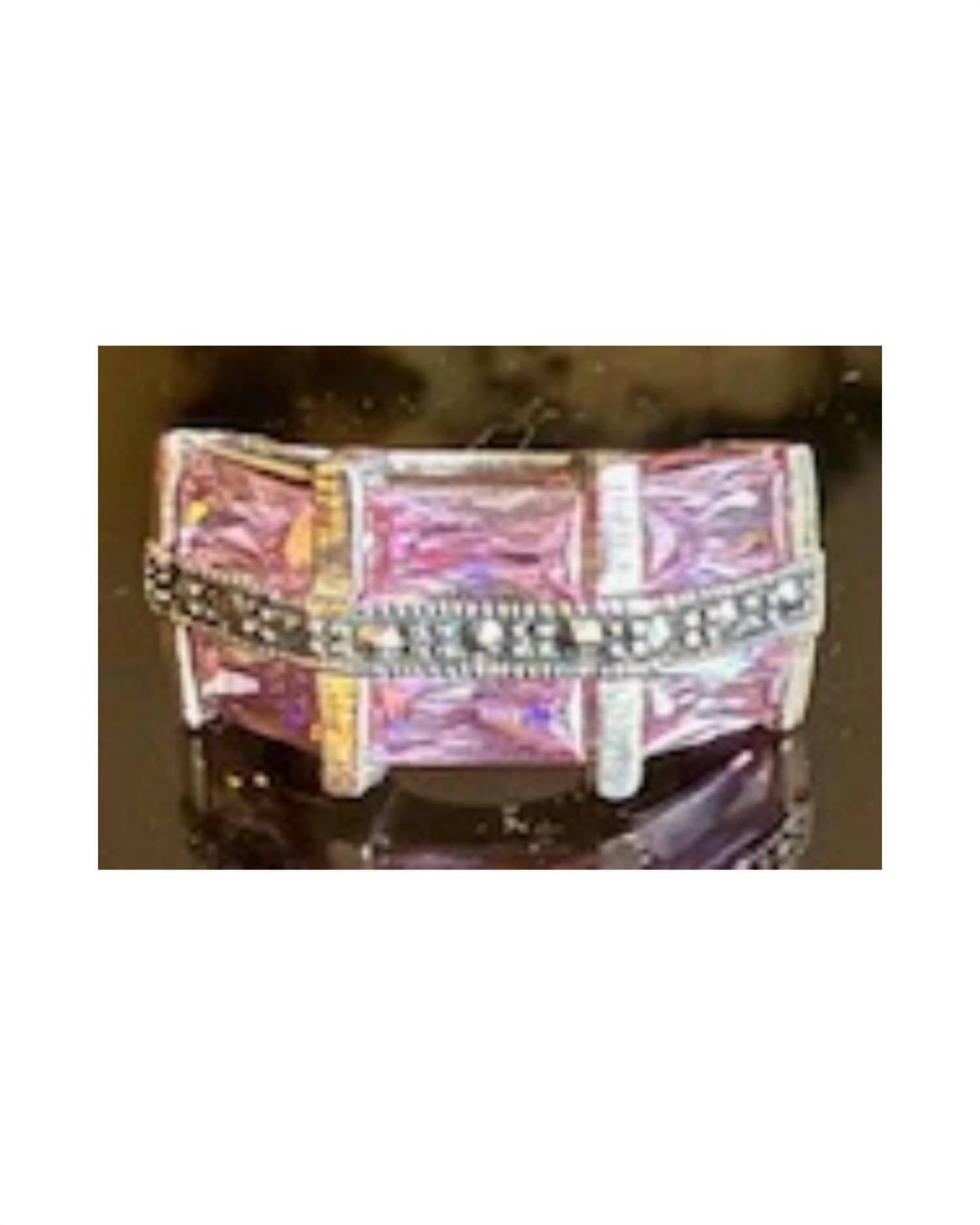 P & K Jewelry Women's Sterling Marcasite Ring in pink silver 1 - women's jewelry - detail view