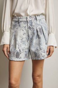 Forte - Lace Overlay Denim Shorts