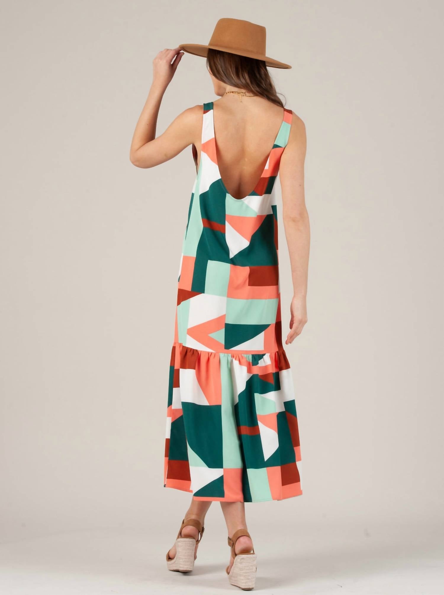 Lucca - Ember Low Back Ruffle Hem Maxi Dress