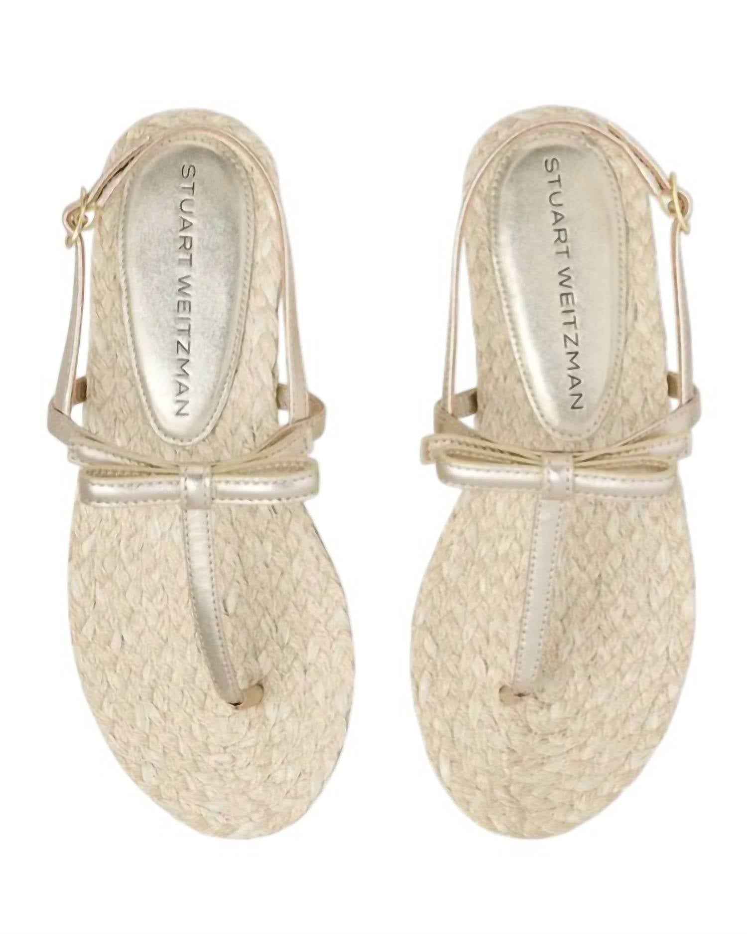 STUART WEITZMAN Women's Felicity Espadrille Thong Sandals in light gold - women's sandal - view 4