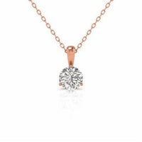 Diana M Jewels - Women's Round Diamond Solitaire On A Bail Pendant (6.00 Ct)