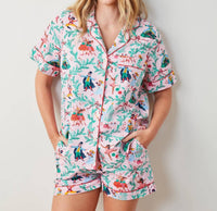 Printfresh Short Sleep Set in nutcracker dreams - women's sleepwear - detail view
