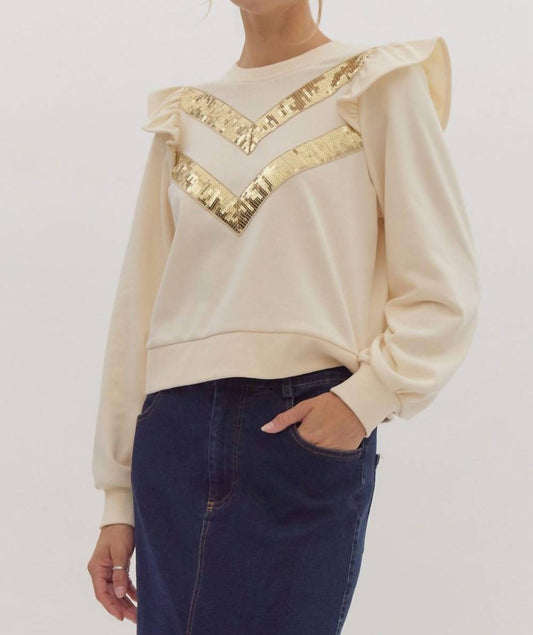 Entro - Margaret Sequin Ruffle Sweatshirt