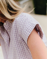 Cartolina Nantucket Margo Short Sleeve Shirt in wisteria - women's shirt - view 5