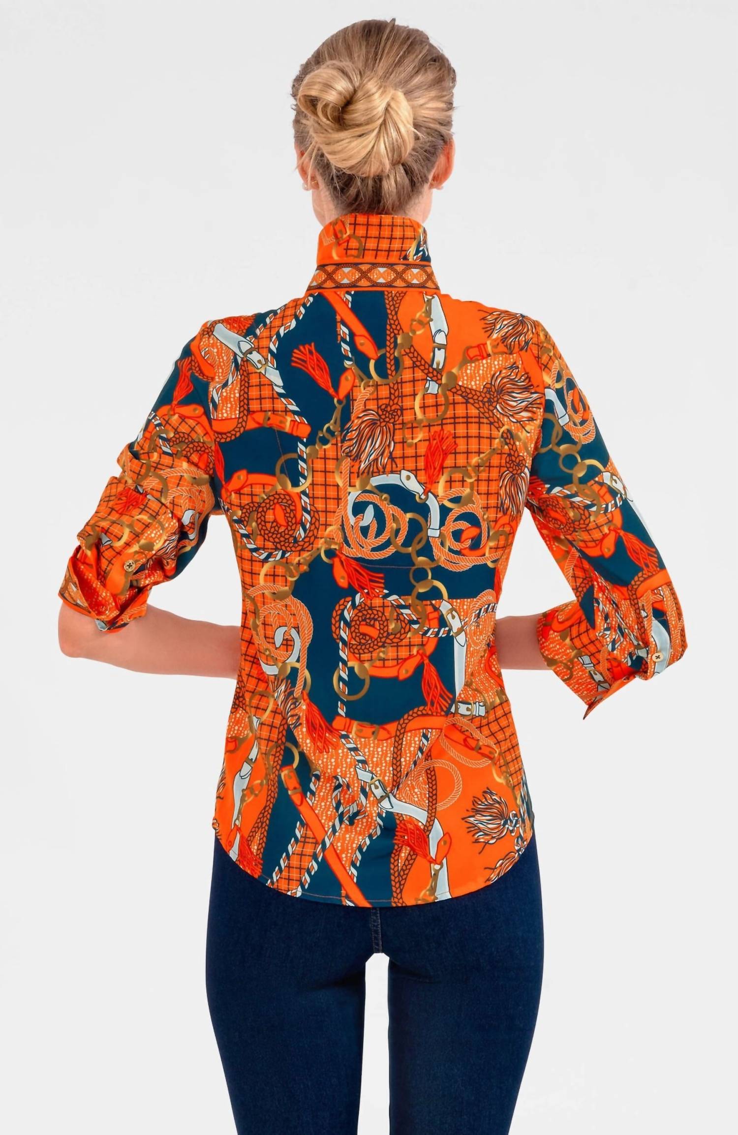 GRETCHEN SCOTT Ditto Boyfriend Shirt in orange - women's blouse - view 4