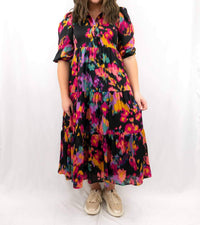 Pretty Follies - Abstract Printed Midi Shirt Dress