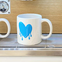KERRI ROSENTHAL Women's Drippy Heart Mug in white blue - item - alternate view