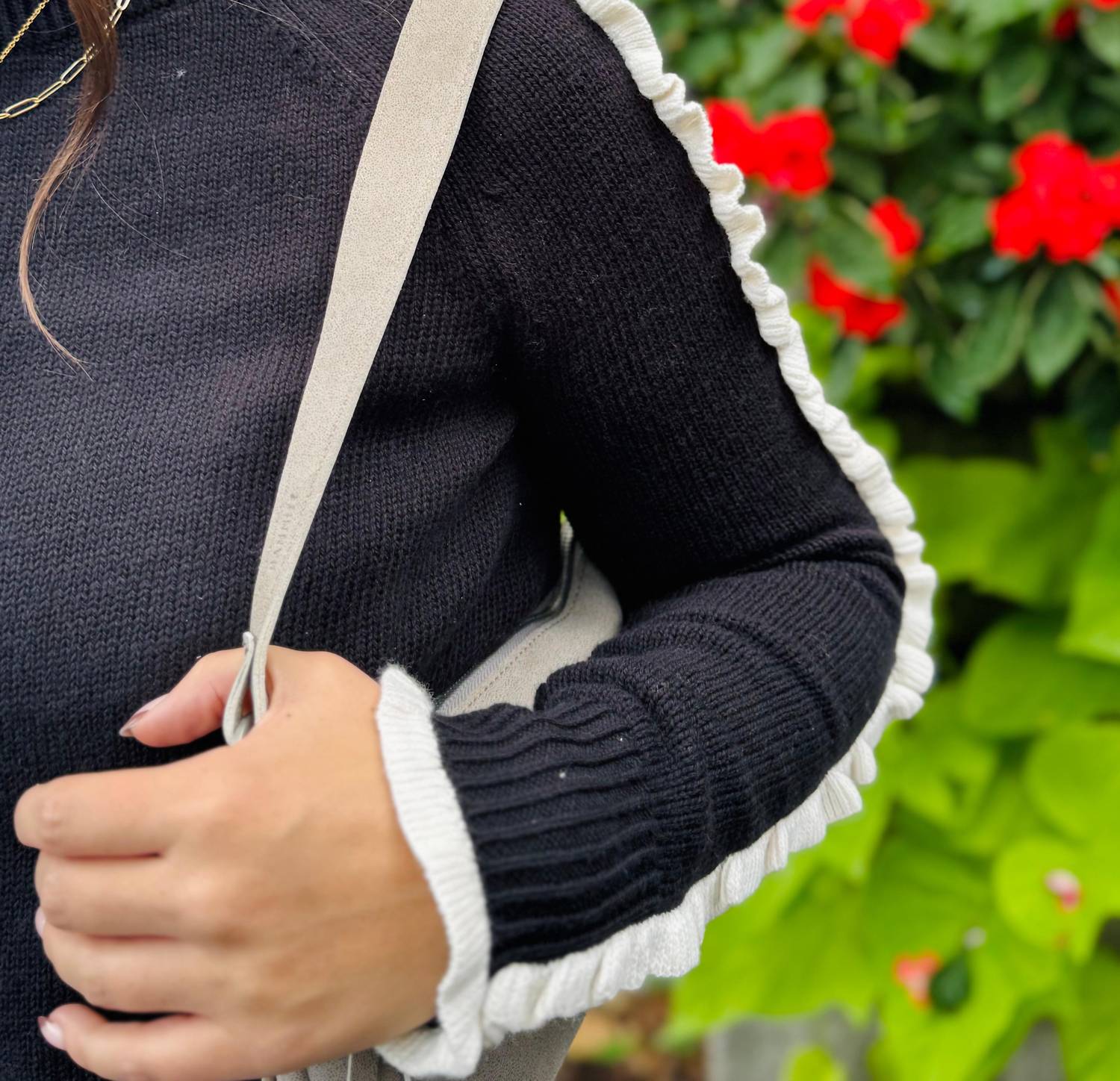 Nic + Zoe - Ruffled Down Sweater
