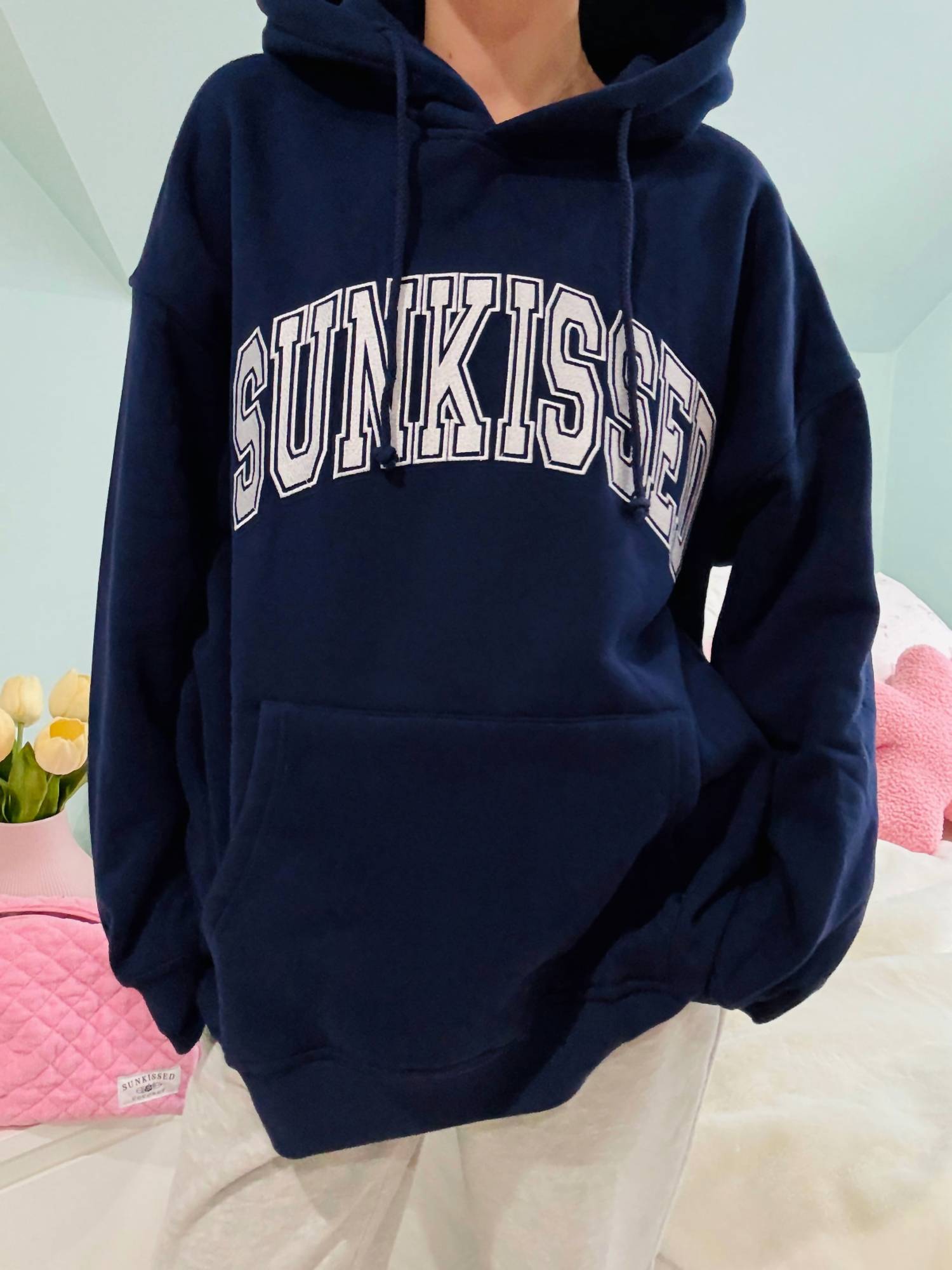 Sunkissed Coconut - Junior's Varsity Embroidered Hoodie