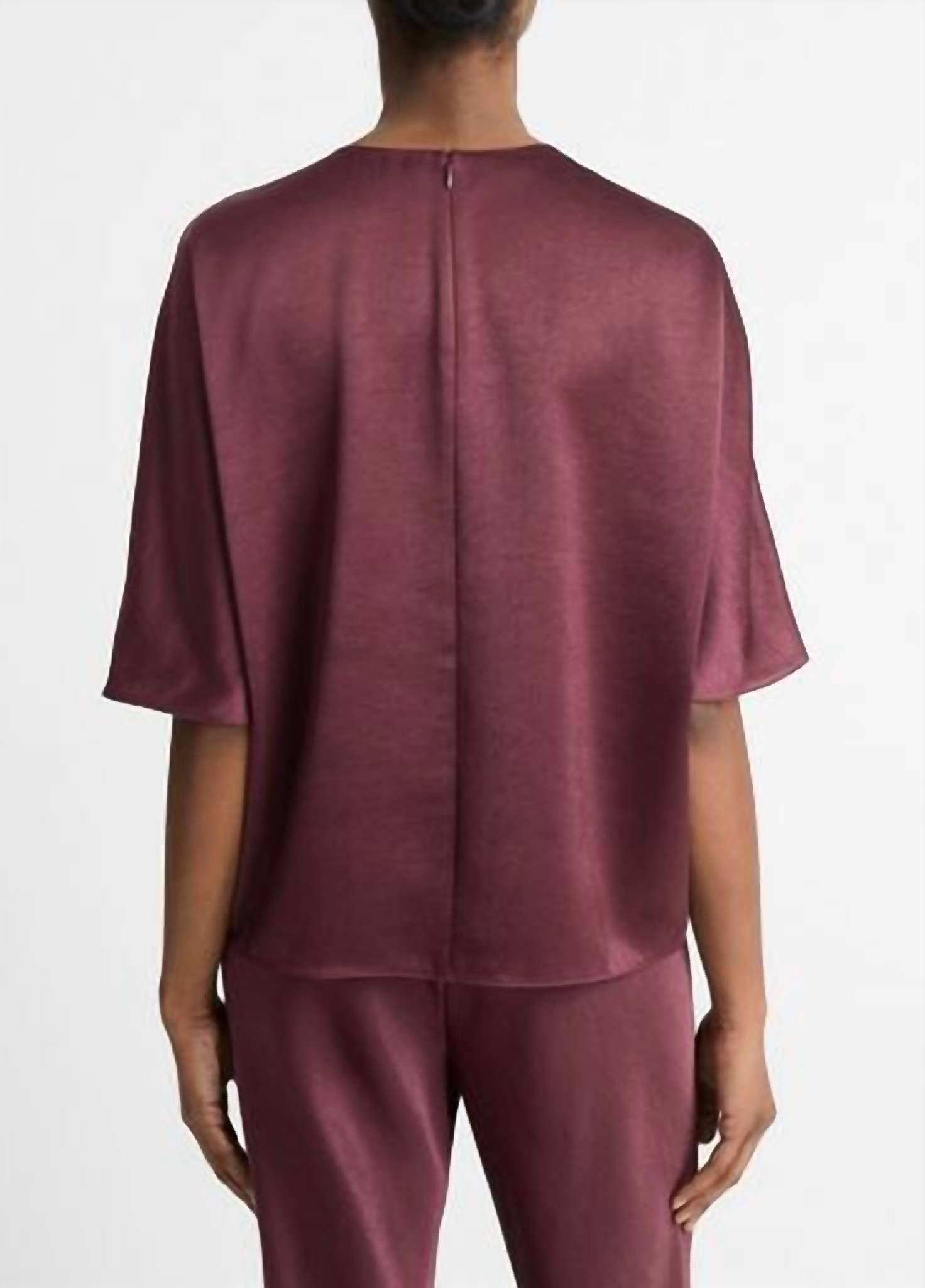 Vince - Fluid Satin Short Sleeve Blouse