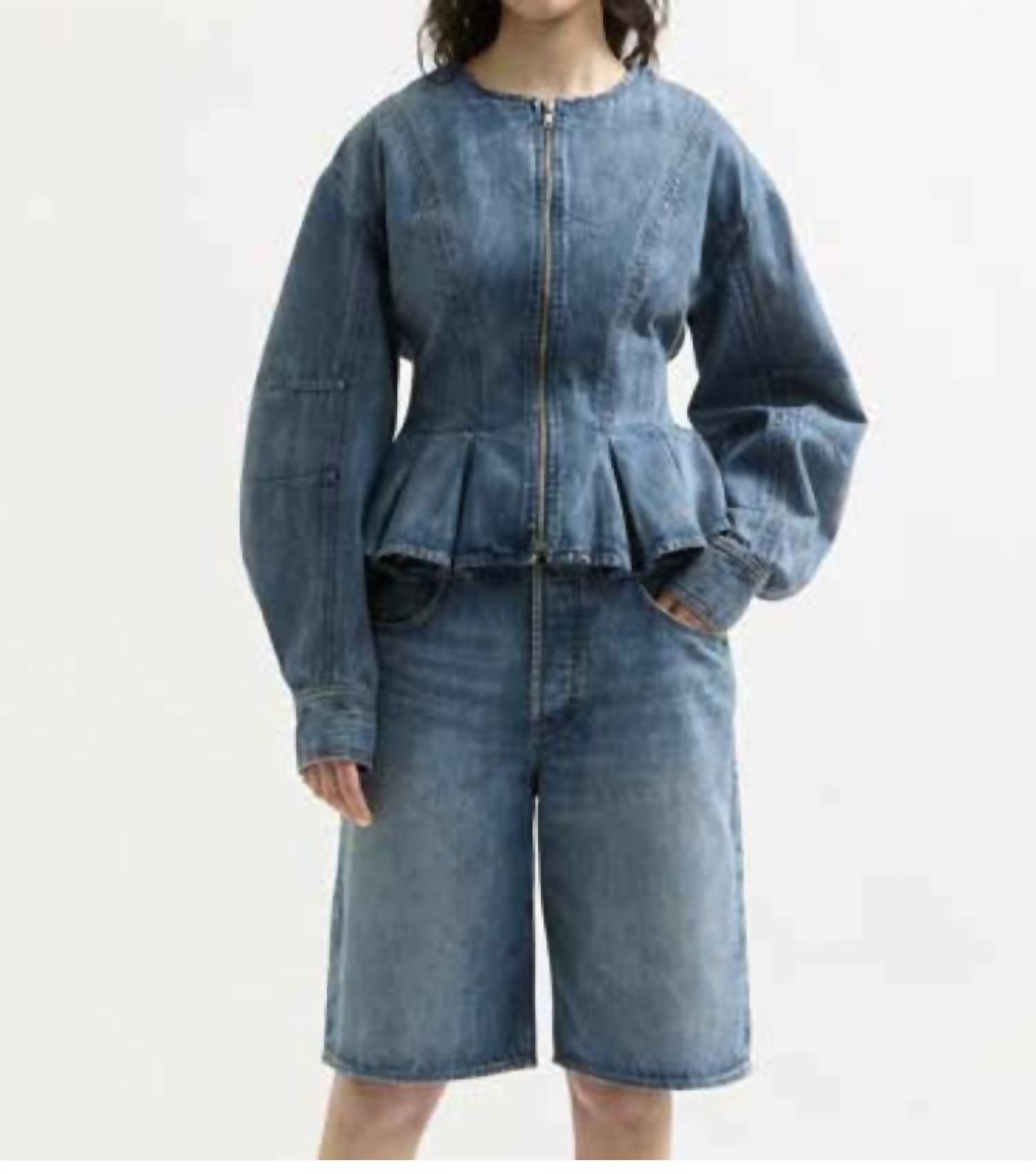 DALA Peplum Jacket in storm blue - women's jacket