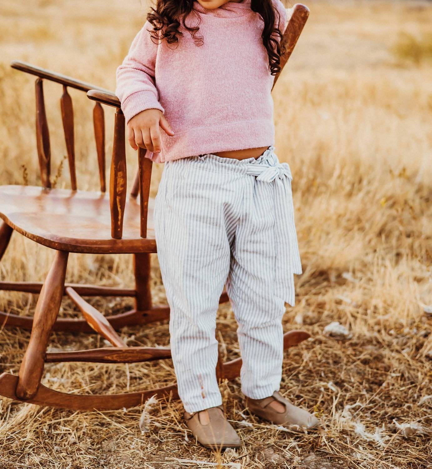Tate & Adele - Kids Paper Bag Waist Pant With Tie
