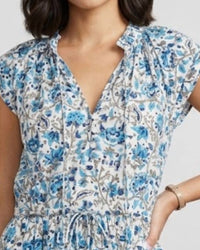 MARE SOLE AMORE Cabo Short Sun Dress in blue - women's dress - detail view