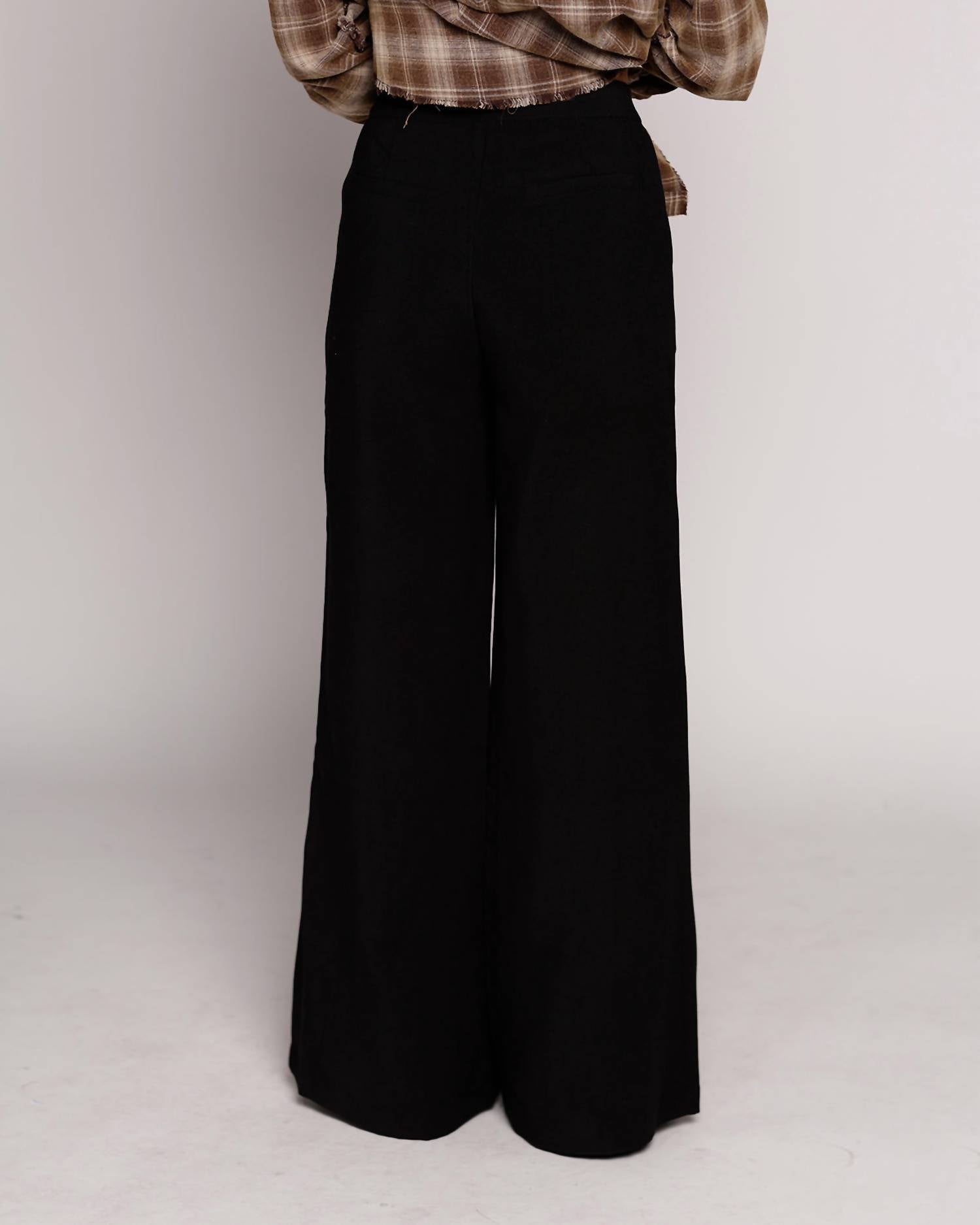 Maude Stevie Wide Leg Pants in black - women's pants - detail view