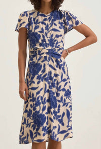Velvet by Graham & Spencer Nevine Midi Dress in navy - women's dress