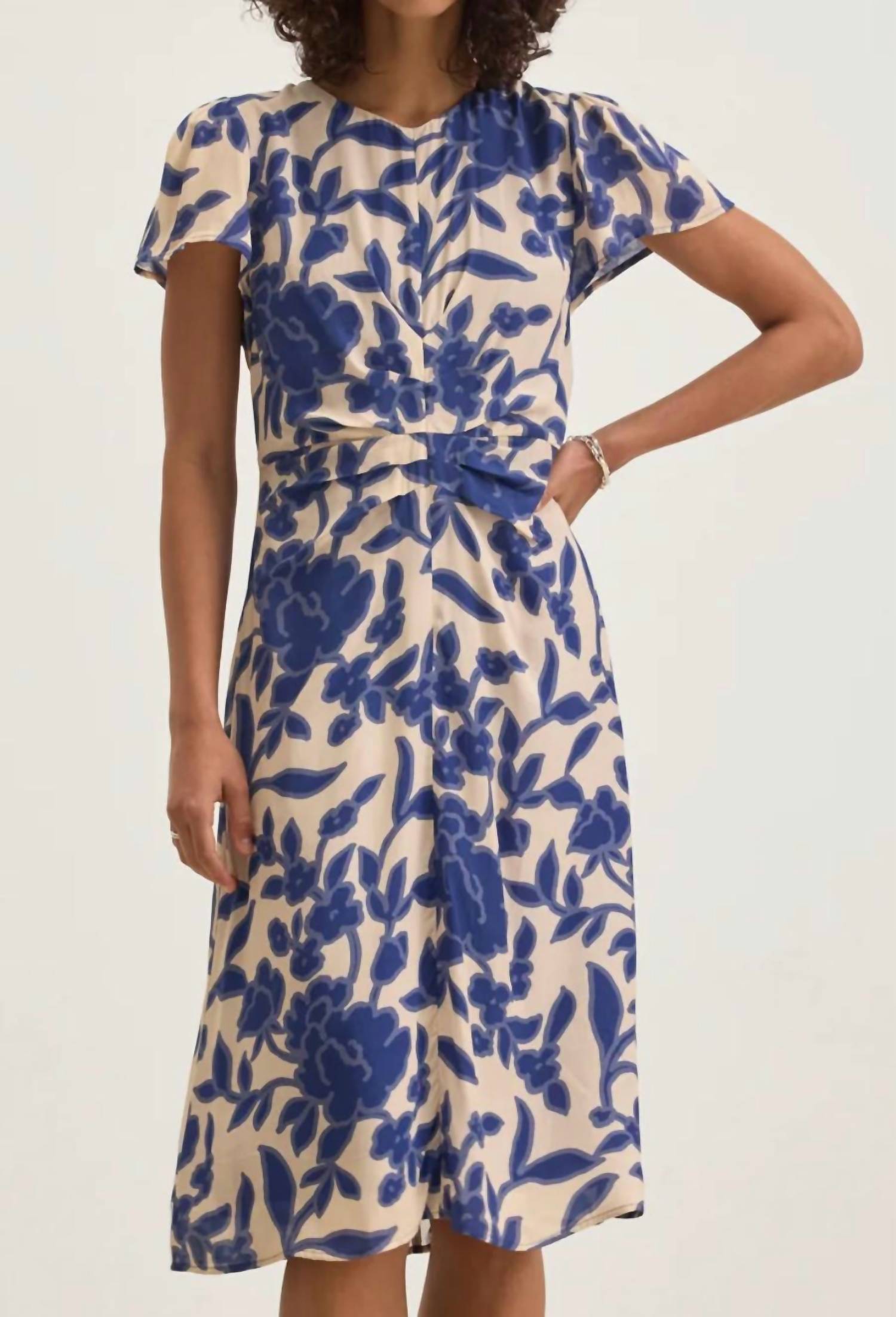 Velvet by Graham & Spencer Nevine Midi Dress in navy - women's dress