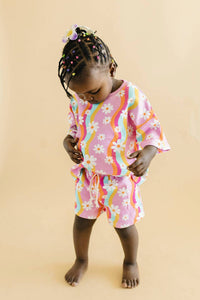 Lucky Panda Kids - Kids Groovy Daisy Short Set