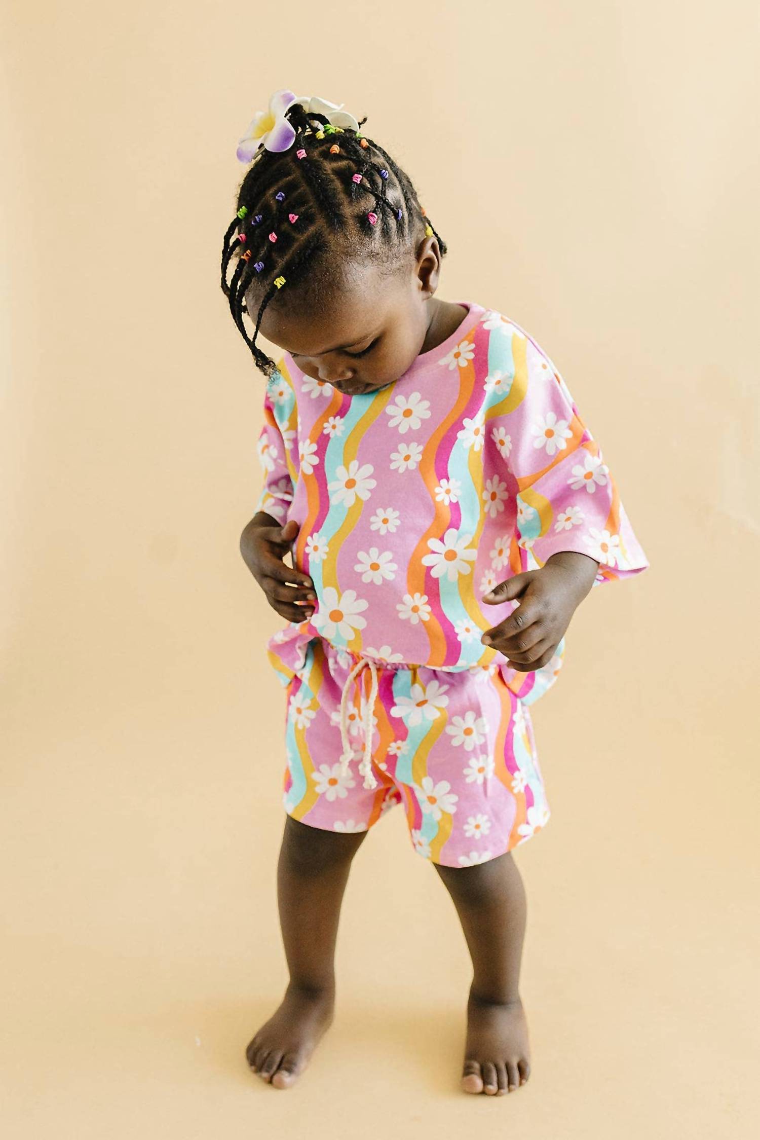 Lucky Panda Kids - Kids Groovy Daisy Short Set