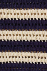 TROVATA Lightweight Ryann Sweater in crisp navy cream stripes - women's sweater - view 4