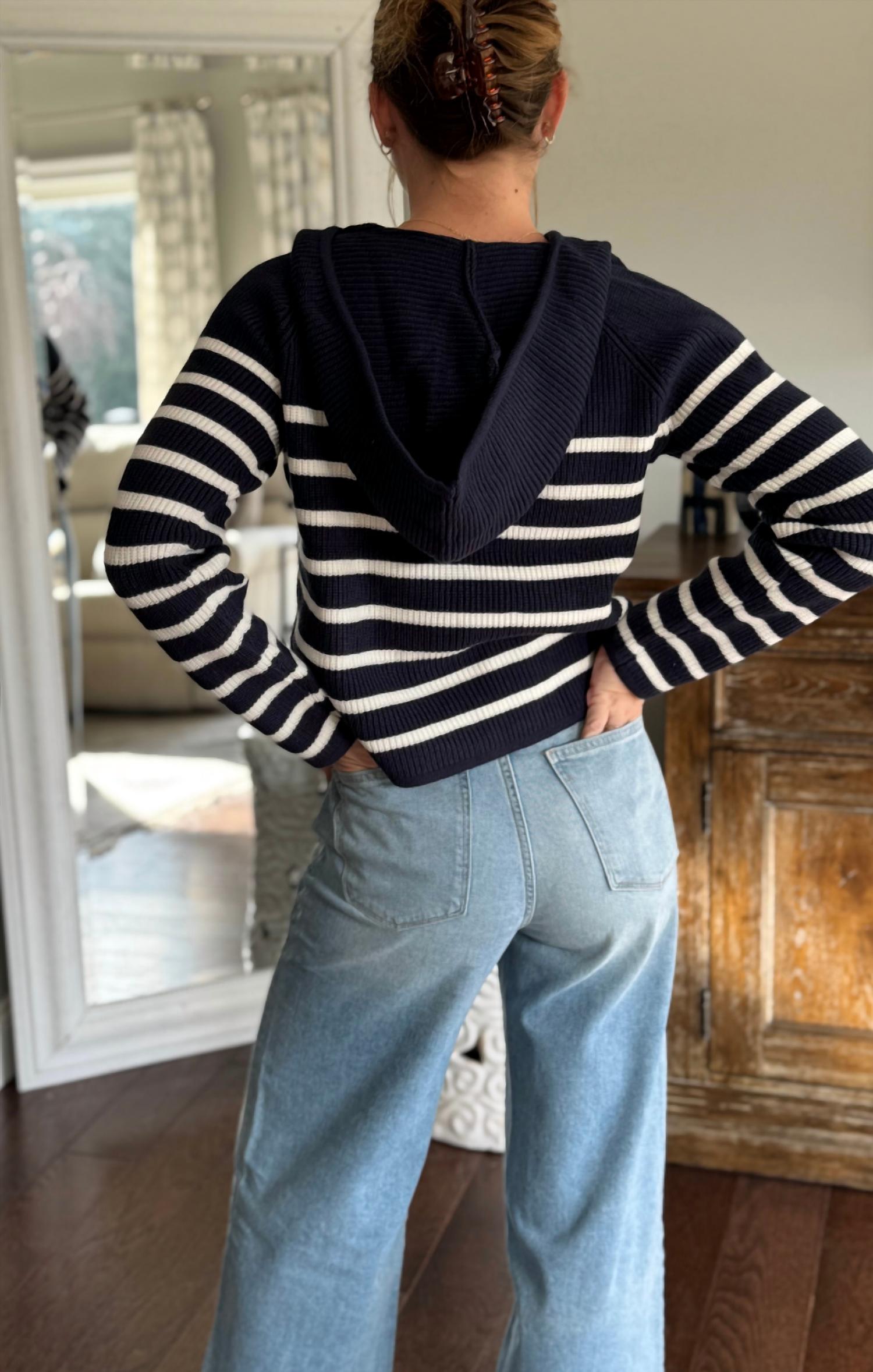 Central Park West - Maple Striped Dickey Sweater Jacket