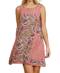 Umgee - Paisley & Lace Sleeveless Dress