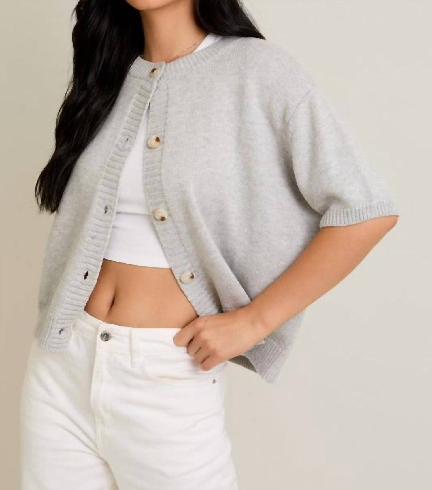 Le Lis - Short Sleeve Cardigan Sweater