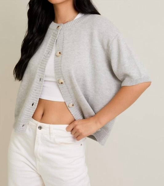 Le Lis - Short Sleeve Cardigan Sweater