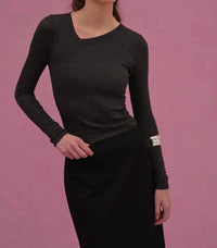 GOLDIE Margot Top in dark grey - women's long sleeve top - view 5