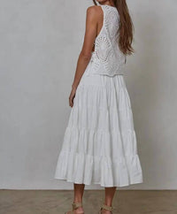 By Together - Cove Woven Cotton Eyelet Round Neck Sleeveless Top